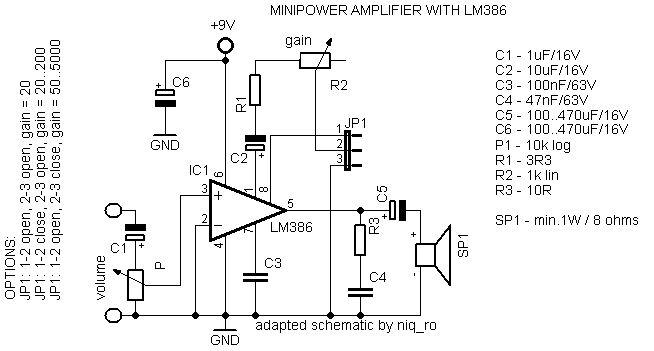 LM386 with multiple steps of gain