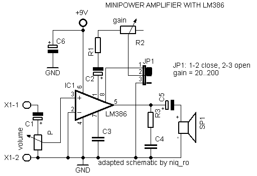 LM386 with gain = 20..200