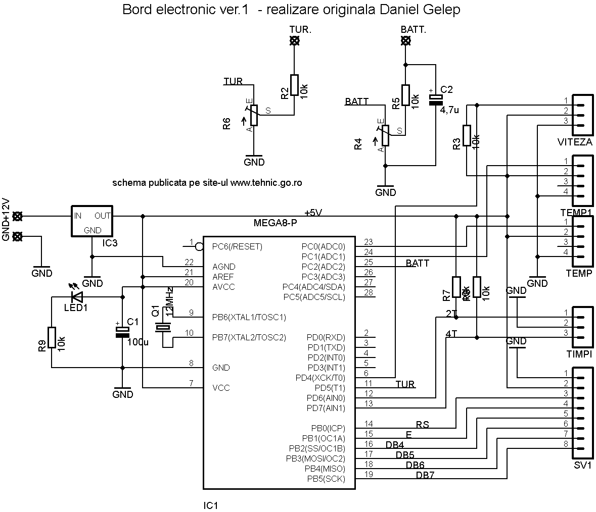 bord electronic vers.1 Dan Gelep - cu afisaj 4 randuri si 16 coloane