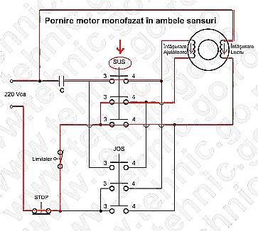 pornire motor monofazat in ambele sensuri